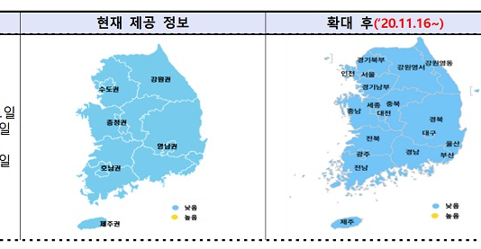 올 겨울 초미세먼지 정보 세세하게…주간예보 권역 6곳→19곳 확대